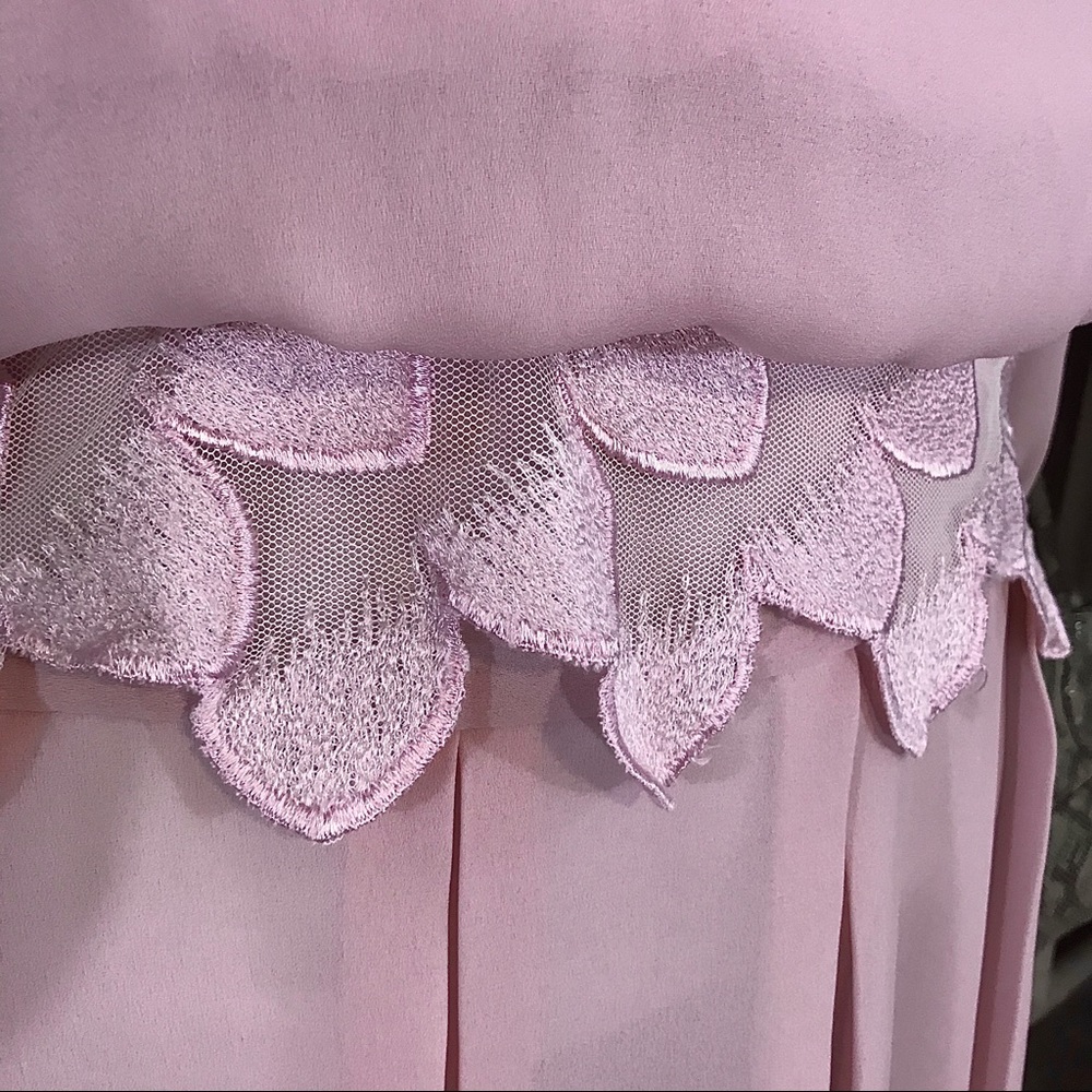 VINTAGE 1980'S PINK BLOUSON DRESS (L) - Picture 10 of 15